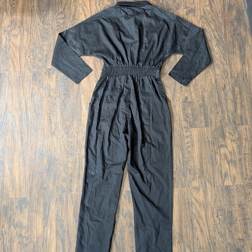 Black Button-Up Jumpsuit - Picture 6 of 8